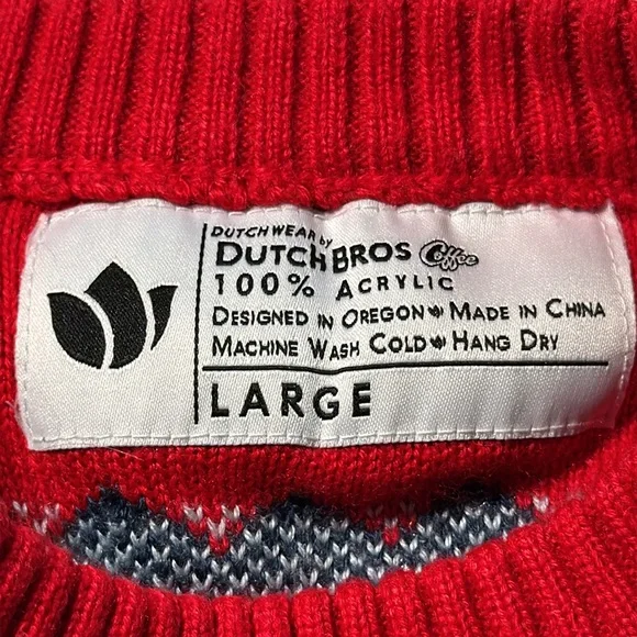 DUTCH BROTHERS COFFEE NOT SO UGLY CHRISTMAS SWEATER SIZE LARGE - Picture 6 of 7